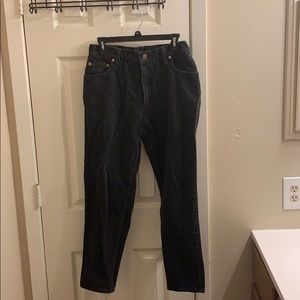 High waisted black Levi 550s